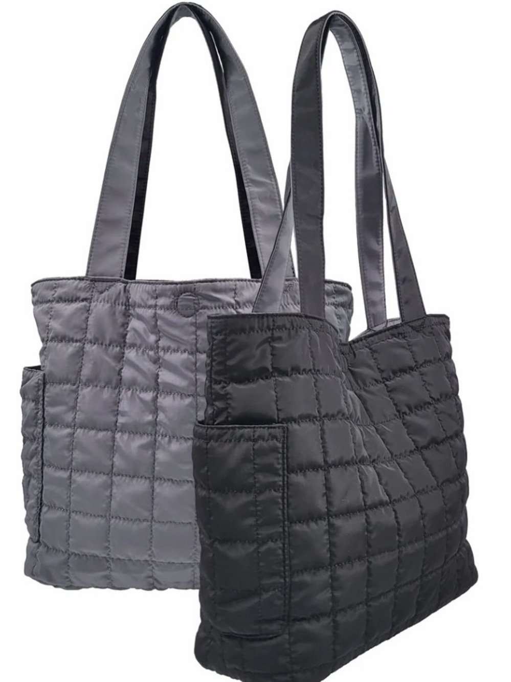 Purple Quilted Tote Bag